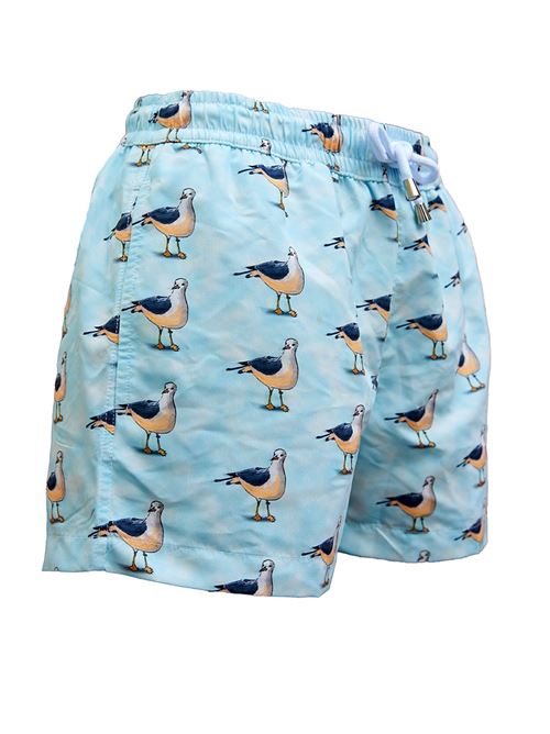 costume sartoriale da bambino con gabbiani Blue Real Capri | GANNIANKIDSAZZURRO